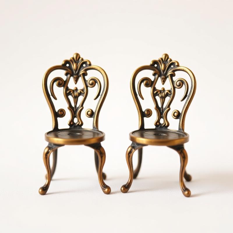 Bronzen miniatuur stoelen